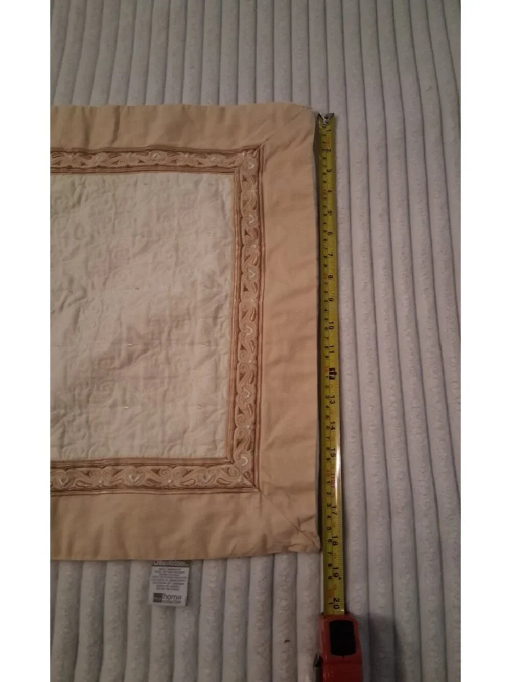 Chris Madden JCPenney Pillow Shams Set 3 Beige Embroidered 31x31 & 18x18